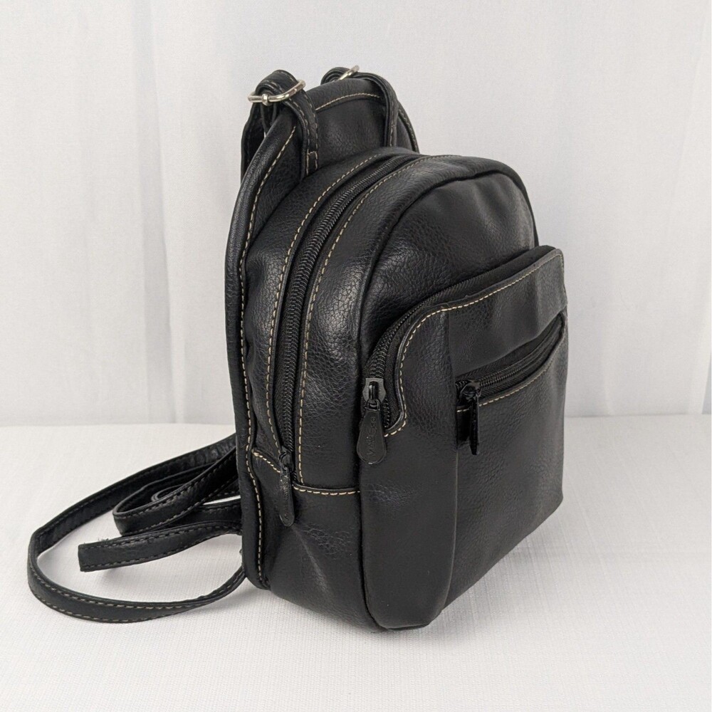 MultiSac Handbag Black Faux Leather Mini Backpack